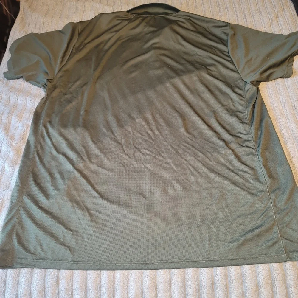 Men's Quarter‎ Button Pullover Polyester Olive S/S Casual 4XL NWOT